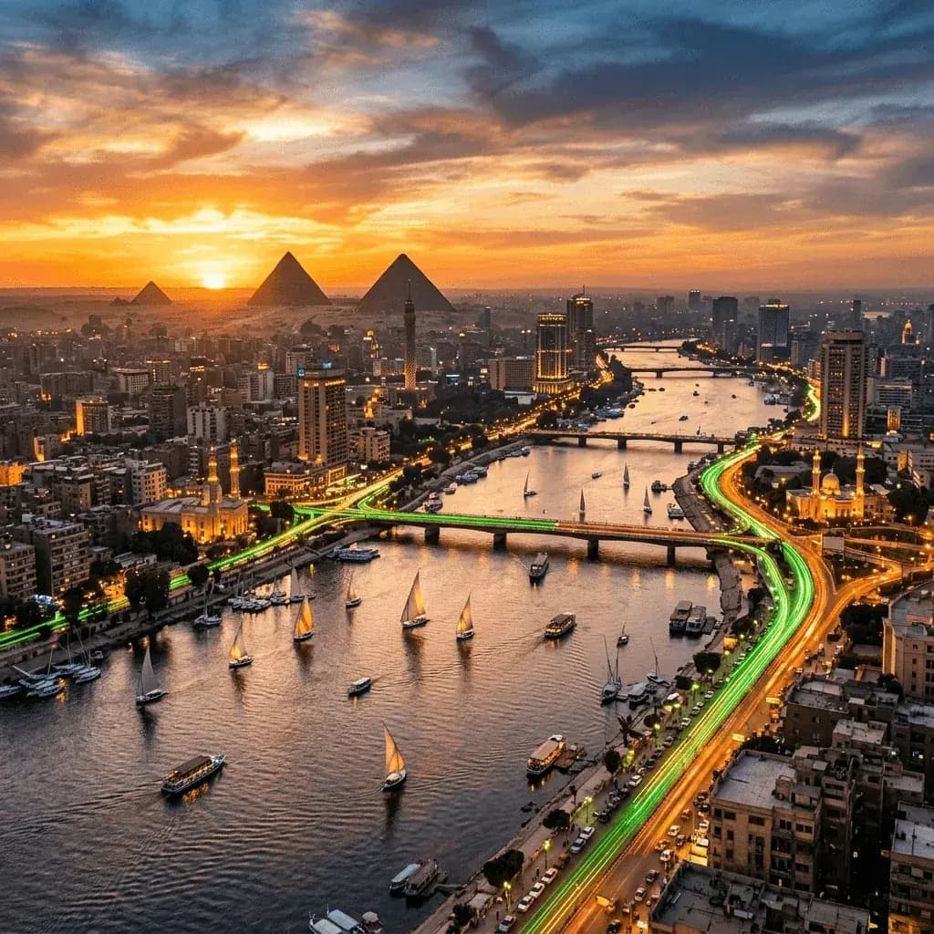 Egypt Maadi Center - Cairo Nile River Skyline